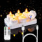 Homemory LED 6er Teelichter Wiederaufladbar mit Fernbedienung Ladestation, Aufladbare LED Teelichter Kerzen Flackernd mit Timer für Party Zimmer Halloween Weihnachten Deko