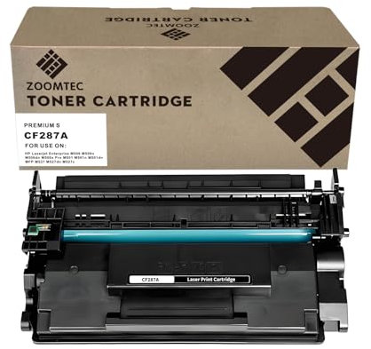 ZOOMTEC Tonerkartusche kompatibel mit HP CF287A 87A, Schwarz, kompatibel mit HP Laserjet Enterprise M506 M506n M506dn M506x Pro M501 M501n M501dn MFP M527 M527dn M527c (1 x Schwarz)