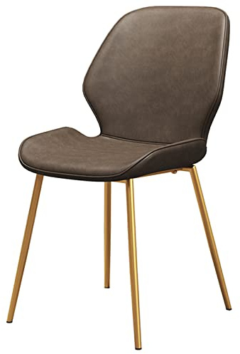 Esszimmerstuhl, moderner Barhocker mit Rückenlehne, Sitz aus PU-Leder und Rahmen aus goldfarbenem Kohlenstoffstahl, Barhocker für Zuhause, Küche, Restaurant, Büro, Rezeption (Farbe: Dunkelbraun)