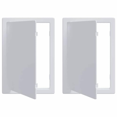 vidaXL Access Panels 2 pcs White 15 x 23 cm ABS Plastic | Modern style that fits right in with contemporary looks, Tough and water-resistant synthetic plastic, Matte for a neat,
