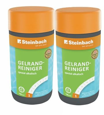 STEINBACH Gelrandreiniger Spezial alkalisch 2 l | gegen Schmutz-, Fett- & Rußränder | dickflüssig & haftstark | für Folie, Fliesen & Kunststoff | Grundreinigung für Pool & Whirlpool