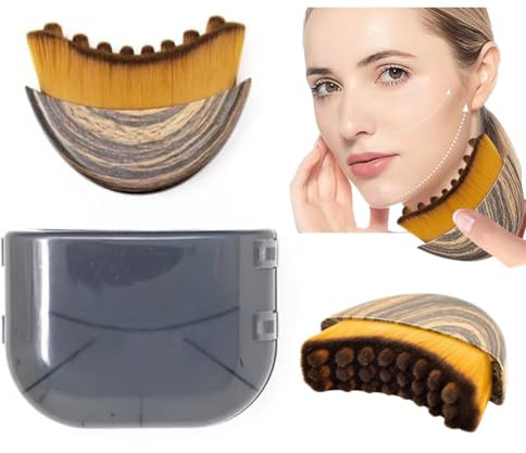 Lymphatic Contour Face Brush - Double Chin Reducer & Lymphatic Drainage Massager, Anti-Puffiness Depuffer Tool for Sculpting, Ergonomic Face Brush for Skin Glow