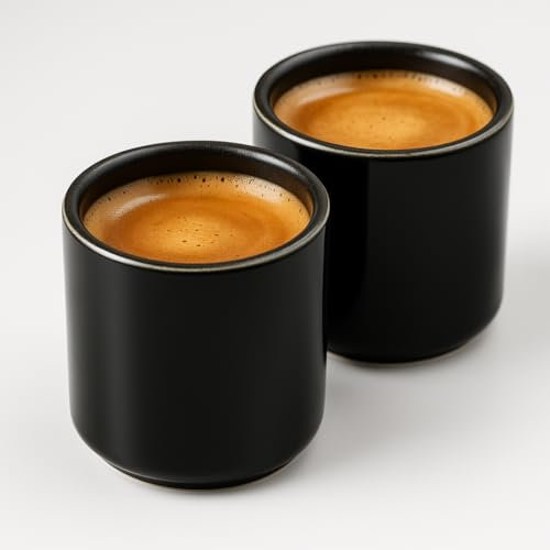 Maxito Espressotassen ∣ 2er Set mit 80 ml ∣ Modernes Design für Espresso aus Keramik ∣ Ideal als Espressotassen Set ∣ Espressotassen dickwandig