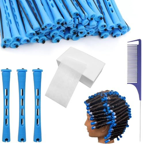 40 Stück Dauerwellen Wickler, 0.35Zoll Dauerwellen Set Komplett, Lockenwickler Klein, Lockenwickler Kurze Haare für Natürliche Haare Lange Kurze Hare Styling Tool, Dauerwelle Papier und Kamm Mit