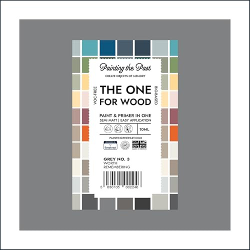 The One for Wood Paint & Primer 10ml (Sample) Grey No. 3 Worth Remembering | Semi Matt Finish, Bio-Based & VOC-Free Formula for Wooden Furniture & Surfaces | Durable & Easy Indoor Home Decorating