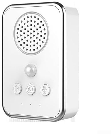 Campanello intelligente con sensore di movimento con funzione di registrazione di messaggi vocali fai da te, per uso interno ed esterno (ricarica (ricarica (bianco)