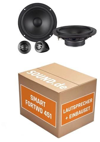 JUST SOUND best choice for caraudio Lautsprecher Boxen Einbaupaket für Axton ATC165S kompatibel mit Smart Fortwo 451 vorne | 2X Tief-Mitteltöner 2X Hochtöner 2X Frequenzweiche