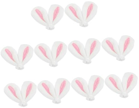 ASAKKURA 10 Stück Selbstgemacht Haarnadeln mit Weichen Hasenohren Rosa Stoff Haarschmuck zum Basteln für Karneval und Party