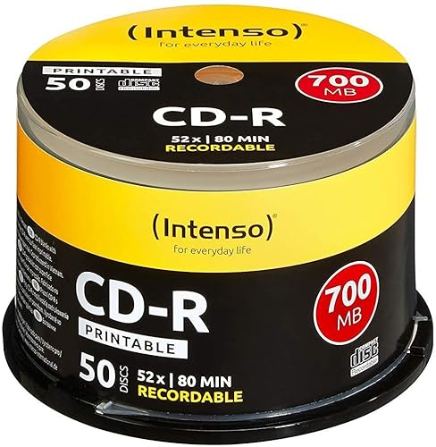 Intenso CD-R bedruckbar 700MB/80min 52x Speed - 50stk Cake Box
