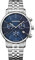 WENGER Herren Armbanduhr Urban Classic Chronograph Ø 44 mm, Swiss Made, Analog Quarz, Wasserdicht bis 100 m, Edelstahl-Armband, Blau/Silber, 01.1743.105