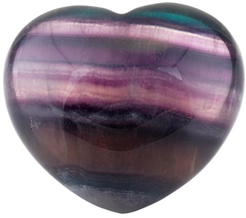 rockcloud Heilung Kristall natur Rosenquarz Herz Love geschnitzt Palm Handschmeichler Chakra Reiki Balancing, Stein, Fluorit