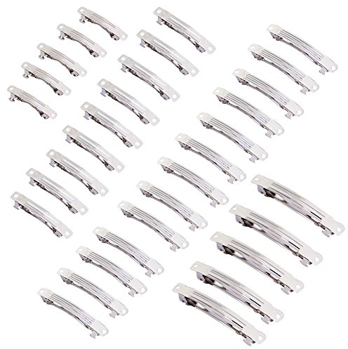 PH PandaHall 120pz Fermagli per Capelli Fai da Te Clip per Capelli, 4 Dimensioni Mollette per Capellis Francese per Acconciatura Donna Matrimonio Decorazione Fai da Te, Colore Platino, 39-78x6-9mm