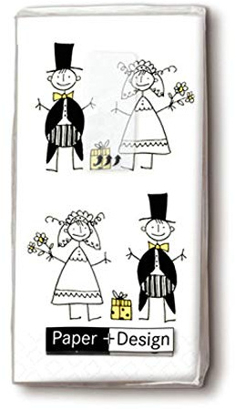Servdeko Taschentücher Hochzeit just Married 10 Stück 4-lagig 1 Packung Geschenkidee Taschentuch Mitgebsel