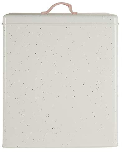 Premier Housewares 507243 Bread Bin, Galvanised Metal With Powder Coating, Split Leather Silver