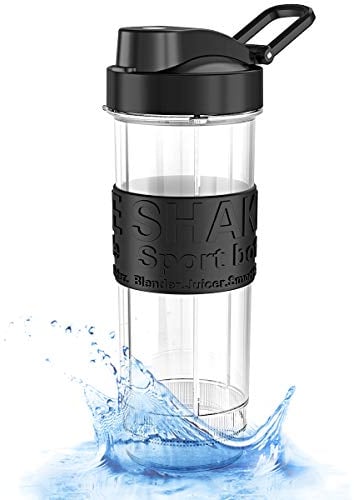 ROVLAK Bouteille D'eau de sport 570 ml, Shaker Protéiné sans BPA, Musculation de Gourde en Plastique Tritan Poartable pour Voyage, Sport, Bureau, Camping, Randonnée, Compatible avec Smoothie Blender