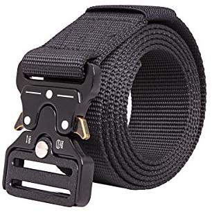 shenky Taktischer Gürtel | 4cm Breite | Nylongürtel mit Gürtelschnalle | Herrengürtel Militär Bundeswehr Ausrüstung | Canvas | Nylon | Militärgürtel | Arbeitsgürtel | 180cm | Schwarz