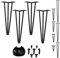 Relaxdays Hairpin Legs, 4er Set, 3 Streben, Metall, Haarnadel Tischbein für Hocker, Tisch & Schrank, 36 cm hoch, schwarz
