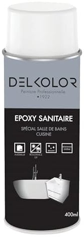 DELKOLOR - Peinture Epoxy Sanitaire Blanc - 400ml - Couleur BLANC