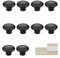 MayGreeny 10 Pcs Black Door Handles Round Ceramic Kitchen Cupboard Handles Small Vintage Drawer Knobs Cupboard Dresser Wardrobe Bathroom Cabinet Furniture Door Knobs Pull Handles 32mm 4 Sizes Screws