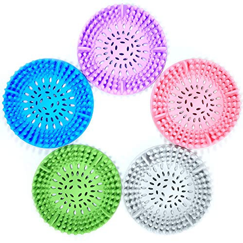 MUSMU Silikon-Abflusssieb, Duschablauf, Haarfänger, reinigen,geeignet für Badezimmer, Badewanne und Küche,5 Stück