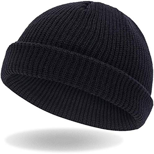 Hatstar Trawler Unisex Beanie Mütze Seemanns Fishers Mütze für Damen und Herren (Black)
