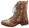 Stivali Donna Boot Bikers Boots Stivaletti Stivali Donna Moda Casual Tacchi Quadrati Scarpe Lunghe alla Caviglia (41,Cachi)