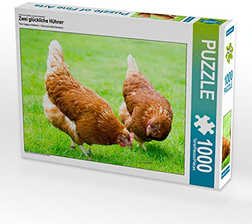 CALVENDO Puzzle Zwei glückliche Hühner 2000 Teile Puzzle quer | Lege-Größe cm Foto-Puzzle für glückliche Stunden