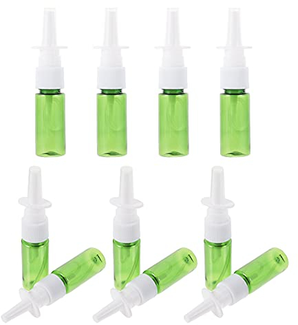10 Stücke Nasenspray Flasche Nasensprühflasche 15ml Nachfüllbar Nasenzerstäuber Nasenspray Behälter Leere Sprühflasche Pumpzerstäuber für Make up Parfü Kosmetik Wasser