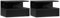 HOMCOM Juego de 2 Mesitas de Noche Flotantes Mesitas de Noche Colgantes con 1 Cajón y Estante Abierto para Dormitorio 35x32x22,5 cm Negro