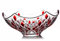 XMCF Fruit Bowl & Basket - Transparent Glass Fruit Dish, European-style, Embossed Design for Home Countertops (Red)