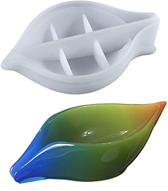NSXIN Silikonform Seifenschalen Harz Gießform Epoxidharz Formen DIY Seifenhalter Form Drainage Aufbewahrungsbox Harz Seifenhalterung Casting Form für Blatt Seifenkiste