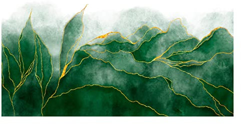 Fototapete Blätter grün Aquarell Pflanzen Weiß Modern Wohnzimmer Schlafzimmer Wandtapete Vlies Tapete Latexdruck UV-Beständig Montagefertig (14127, VEXXL (312x219 cm) 3 Bahnen)