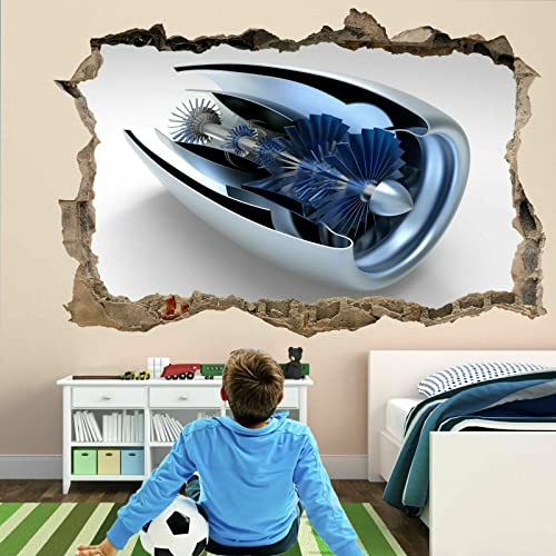 Jet Engine Flugzeug 3D Wandkunst Aufkleber Wandtattoo Poster Kinderzimmer Dekor