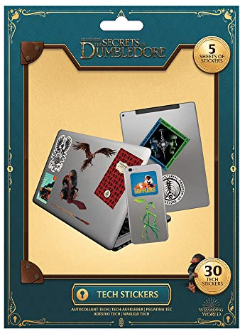 Pyramid International Fantastic Beasts The Secrets of Dumbledore Aufkleber-Set (Magisches Ephemera-Design), 5 Bögen mit 30 Aufklebern, Tech Sticker Pack – Offizielles Merchandise, TS7473,