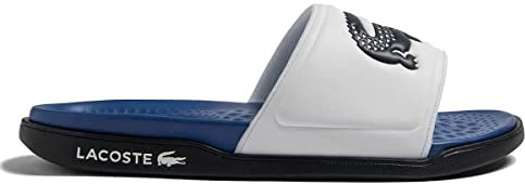 Lacoste Homme 45cma0001 Slides et Sandales, Blanc/Bleu Marine, 41 EU