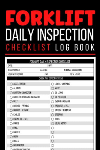Forklift Daily Inspection Checklist Log Book: Cute Simple Forklift Operator Logbook with Maintenance and Safety Checklist