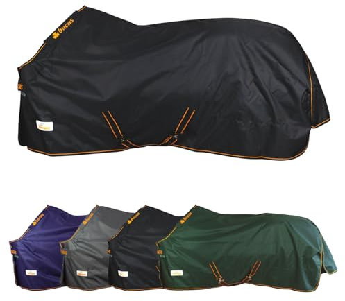 Marengos by Bucas - Winterdecke 1200D Irish Turnout | atmungsaktive & wasserdichte Outdoordecke mit Innenfutter & Kreuzbegurtung | Schwarz/Orange in Größe 125cm (50g/m² Füllung)