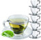 KADAX Kaffeetassen Set, 200ml, Teegläser mit Untertassen und Henkel, Tassen aus Glas für Kaffee, Tee, Cappuccino, Kaffeebecher, Teetassen (Hannah, 6 Stück)
