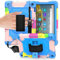 for Amazon Kindle Fire HD 8 2020 360 Degree Rotation Turntable Contrast Color Robot Shockproof Silicone + PC Protective Case with Holder