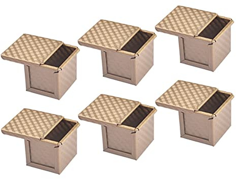 Potadak 6X Quadratische Kasten Form mit Deckel Toast Form Brot Form Pullman Kasten Form mit Deckel Antihaft
