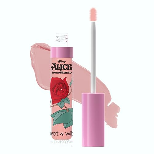 Wet n Wild Alice im Wunderland Lip Gloss, Hochglänzend und Leicht Getönt für das Ultimative Spiegel-Finish, Angereichert mit Vitamin E, Sonnenblumensamen und Arganöl, Wir Singen Auch Schatten