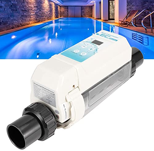 Automatischer Salzchlorinator, Salzchlorinator für Schwimmbäder, mit automatischer Reinigungsfunktion, Wassertemperaturschutz (10–40 ℃), einfacher Bedienung und vollständigen Funktionen
