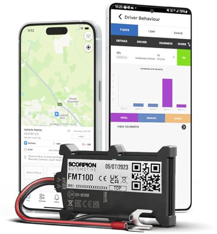 ScorpionTrack - 2-Wire Self-Install GPS Vehicle Tracker - Live, Accurate, Trusted Location Tracking Device, Perfect for Car, Van, Caravan, Motorhome, Motorcycle, Scooter (2G FMT100+)