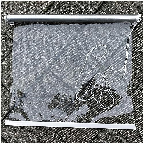 Tenda a Rullo Impermeabile Trasparente, Tenda Avvolgibile in Vinile Pvc Chiare, Tenda a Rullo Esterni Per Porte e Finestre, Tapparella Antivento, Tenda Anti Pioggia,WxH-100x180cm/39.4*70.9in