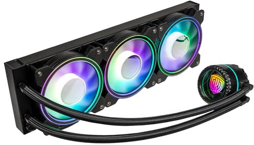 KOLINK Umbra Void AIO Performance CPU-Kühler, Wasserkühlung, ARGB-Beleuchtung, Unendlichkeitsspiegel-Effekt, Aluminium, Kupfer, 360mm, Schwarz