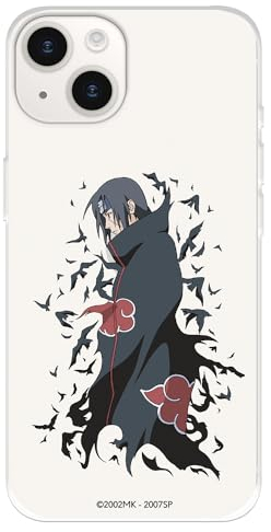 Schutzhülle kompatibel mit iPhone 15, offizielles Naruto-Charakter, Itachi, zum Schutz Ihres Mobiltelefons, transparent, flexibel, mit offizieller Naruto-Lizenz