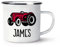 Personalised Tractor Red Enamel Mug Cup