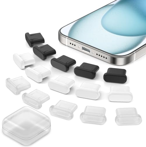15 Pack Tapones Antipolvo para iPhone 16 16e 15 Pro Max 5G,USB C Tapones Antipolvo Sílice Tapa Tapones Puertos USB Tipo C para Xiaomi Redmi Note 14 13 Pro+ iPad Air Samsung S24 S25 Ultra Pixel 9 8 Pro