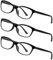 LEXXOO - Stylische 3 Pack Lesebrille Federscharnier +1,5 Dioptrien in Schwarz - Klare Sicht dank hochwertiger Gläser – Leichtes und modernes Design - Fertiglesebrille für angenehmes Lesen und Arbeiten