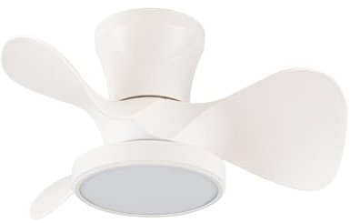 wonderlamp - Ventilador de techo pequeño ø56cm LED Merial Blanco CCT 3000-4000-6000K 20W con Temporizador y Mando